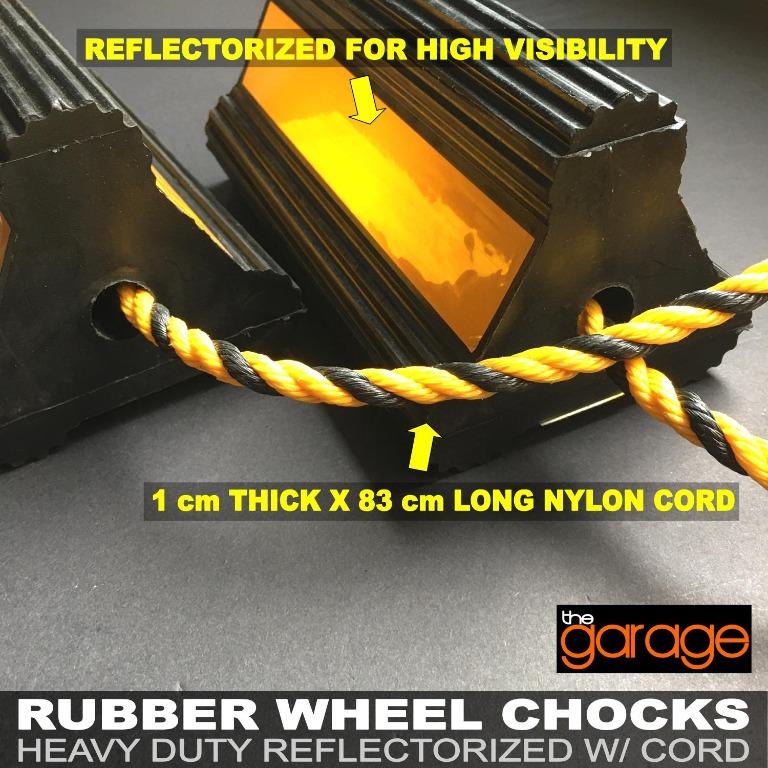 RUBBER WHEEL CHOCKS , Kalso , Calso (Category: Construction Tools & Equipment) located in Quezon City. Submitted by thegaragemanila (Listing ID 1026906075, Image 3). Description: Keep your car/van/truck/trailer/light aircraft from rolling off on its own with our new heavy duty military style rubber wheel chocks. Secure tires on both sides for maximum safety against potentially fatal accidents. Comes with a heavy duty 1cm nylon cord so you can eas