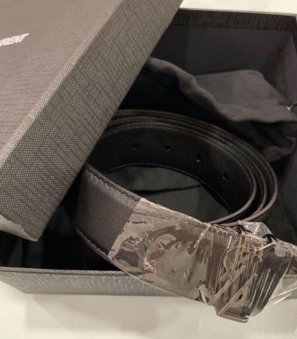 SALE AUTHENTIC SAINT LAURENT YSL LOGO BELT UNISEX Women s