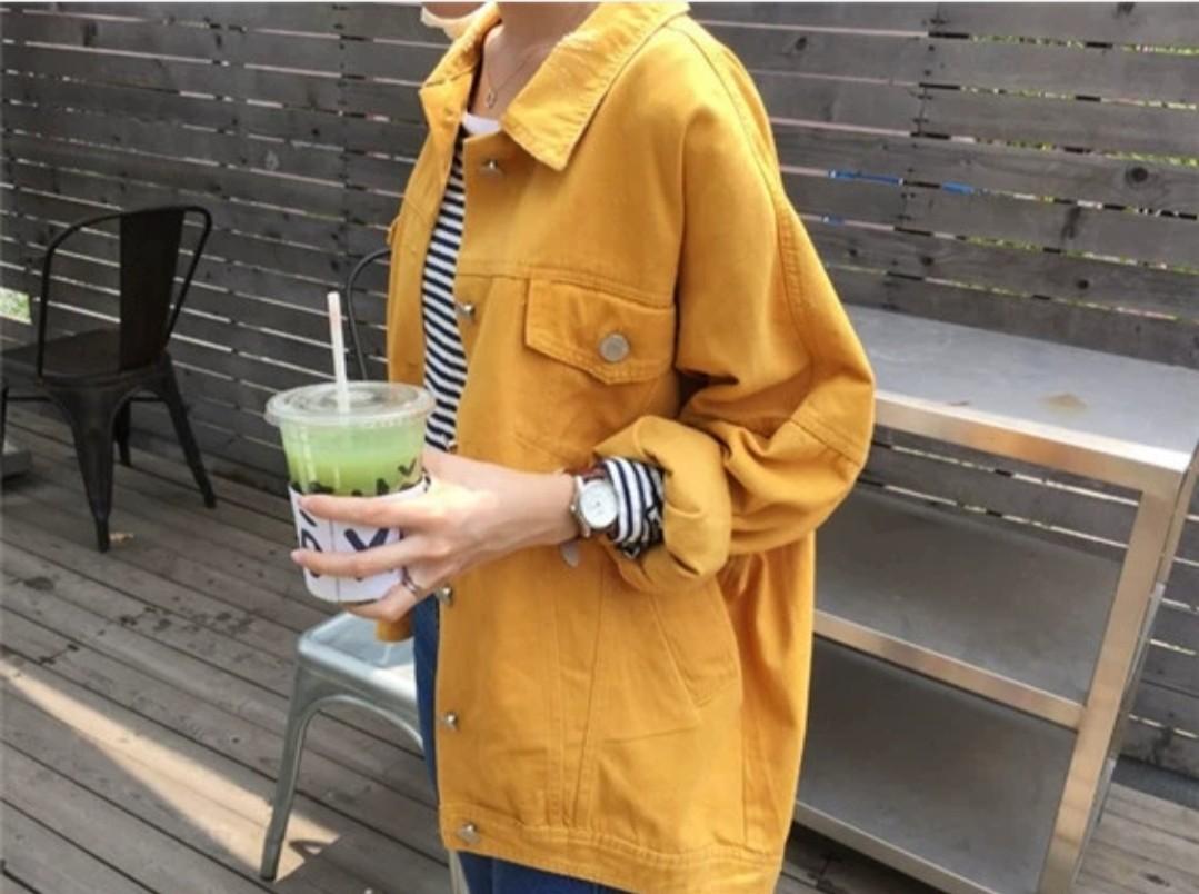 Mustard cheap trucker jacket