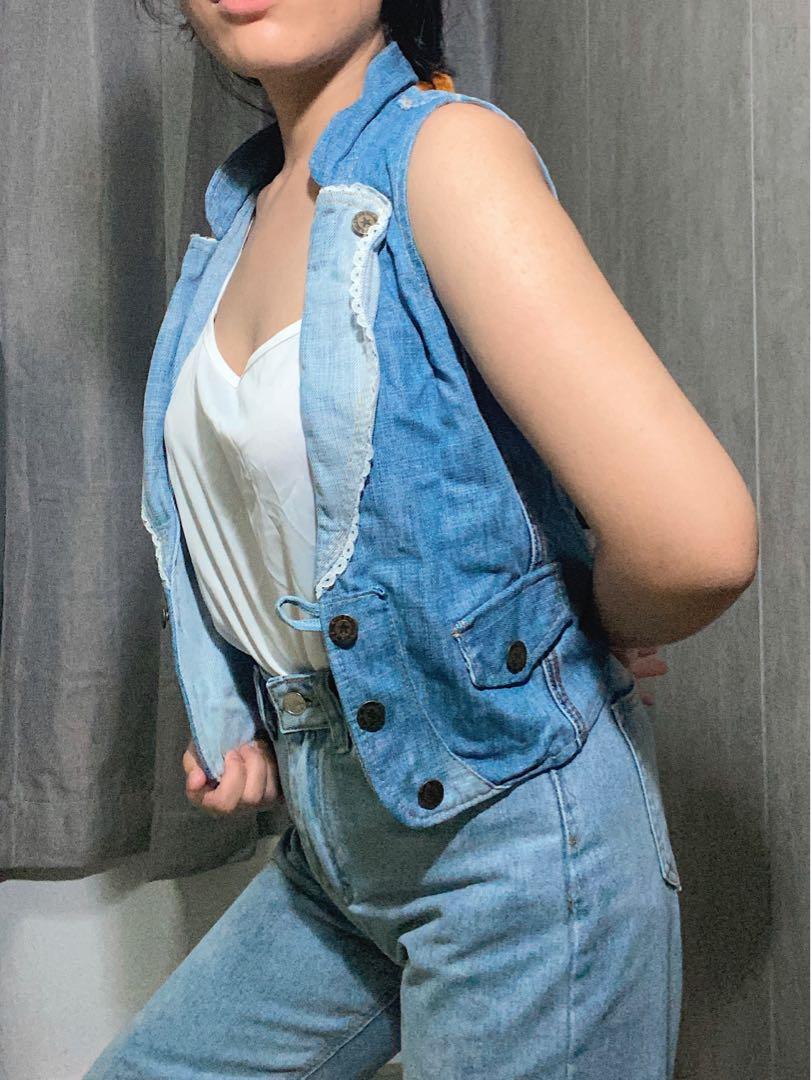 sexy denim vest