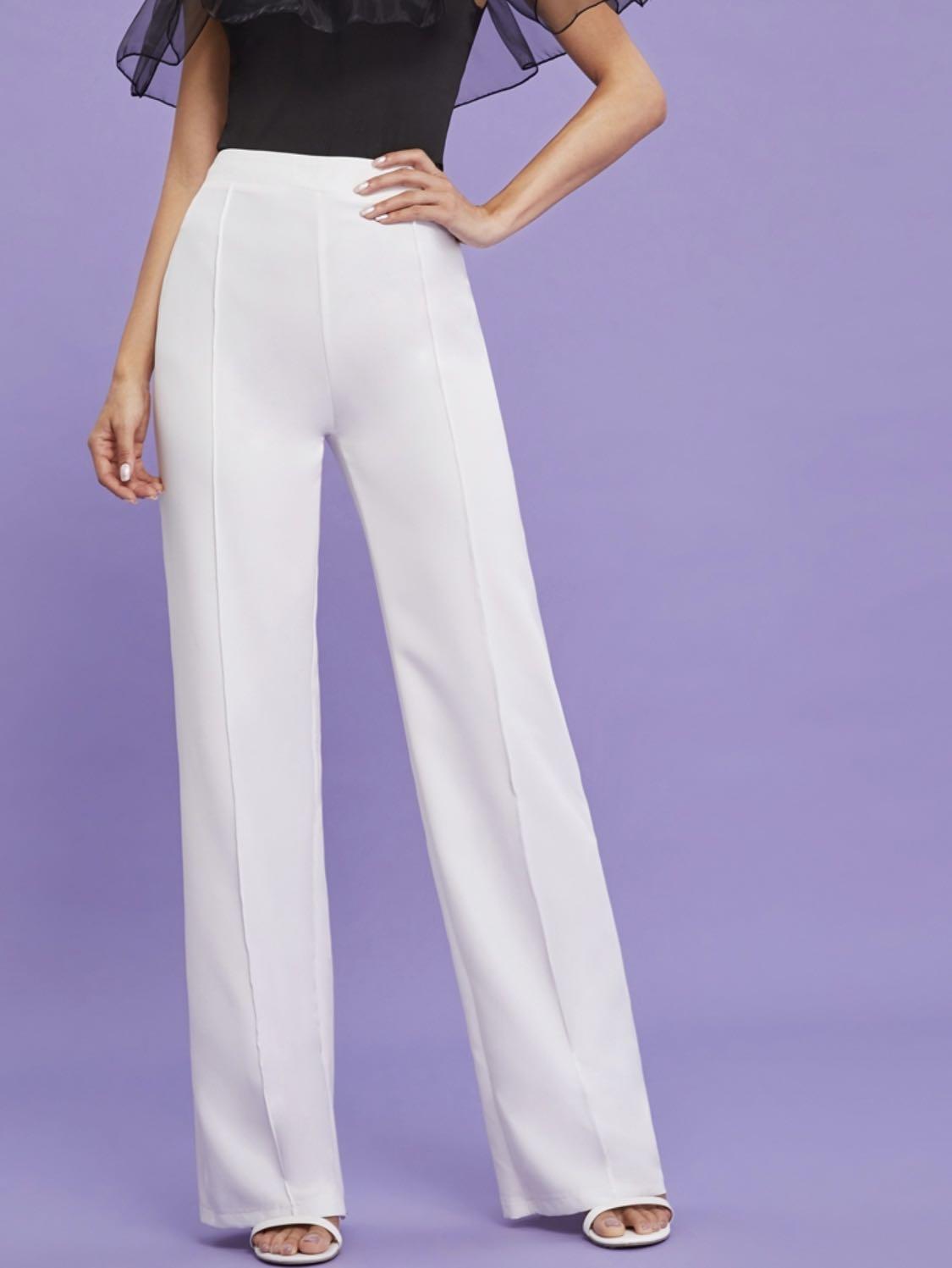 Shein White Straight Leg Pants