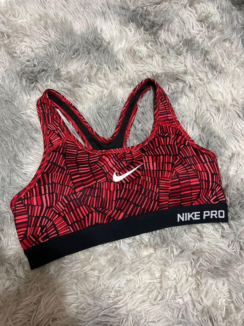 red and black nike sports bra