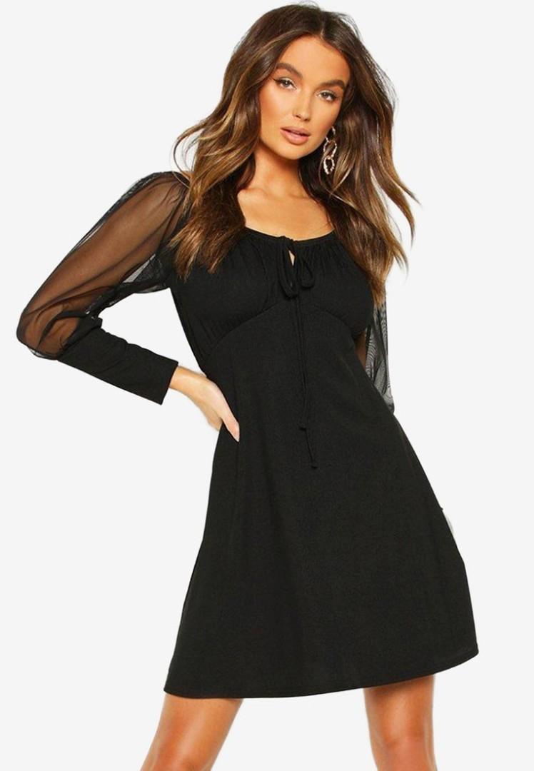 casual skater dress with sleeves