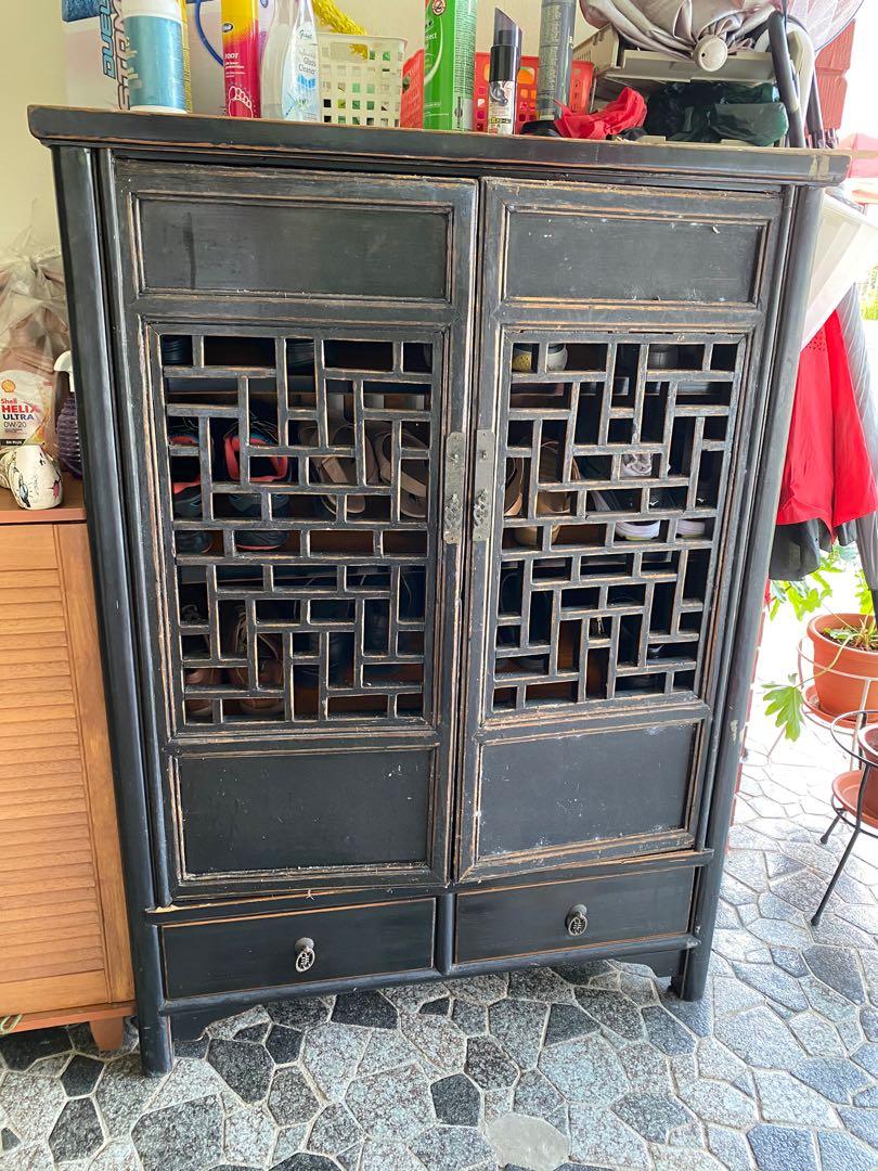 Solid Wood Shoe Cabinet Furniture Others On Carousell