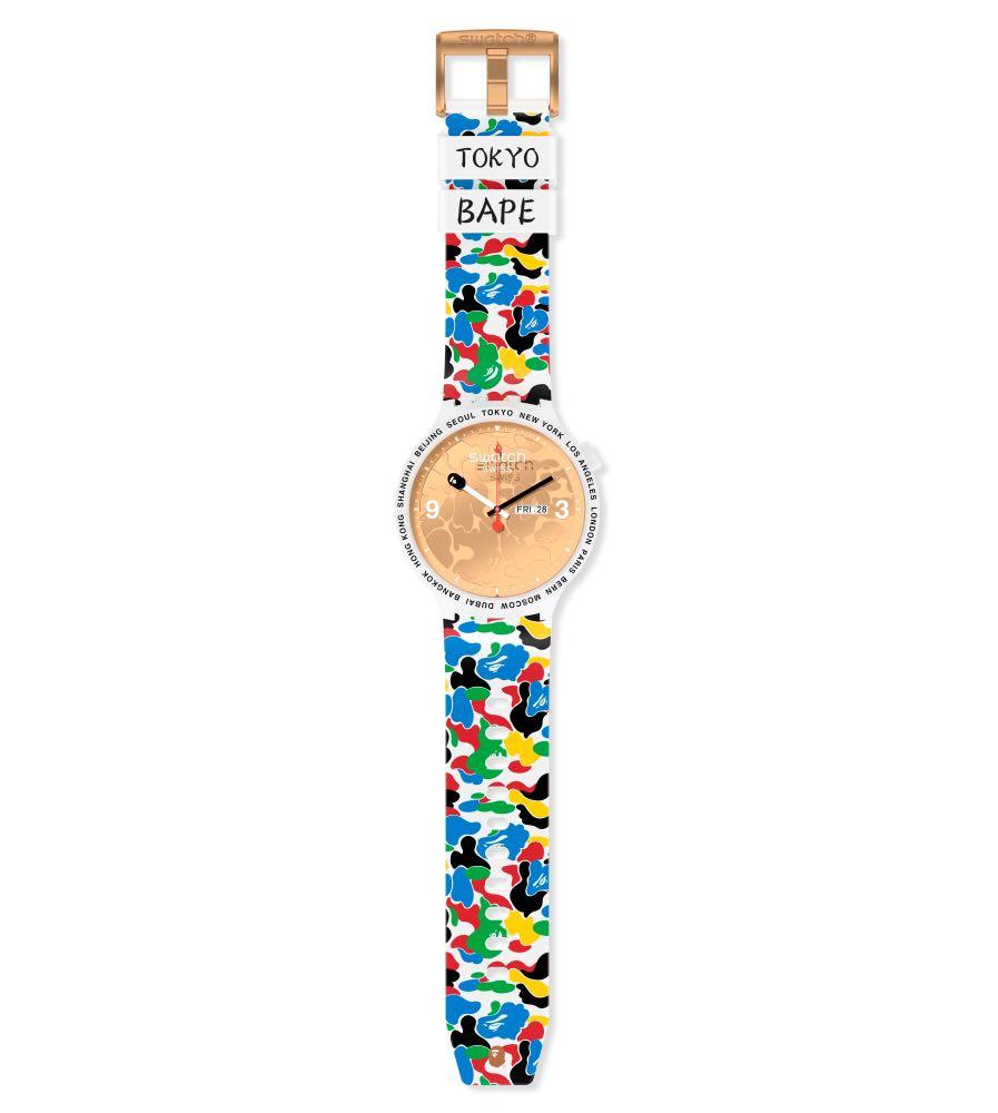 Swatch Watch Bape White A Bathing Ape Luxury Watches on Carousell