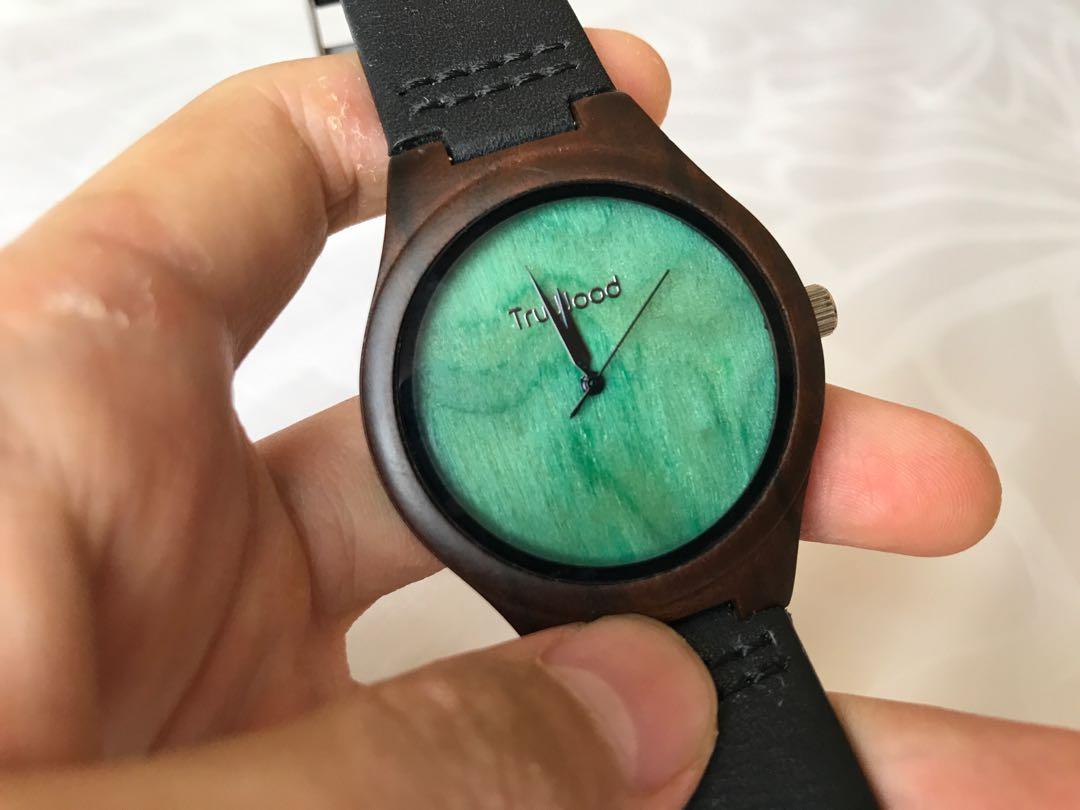TruWood LeafGreen Wooden Watch, Luxury, Watches on Carousell