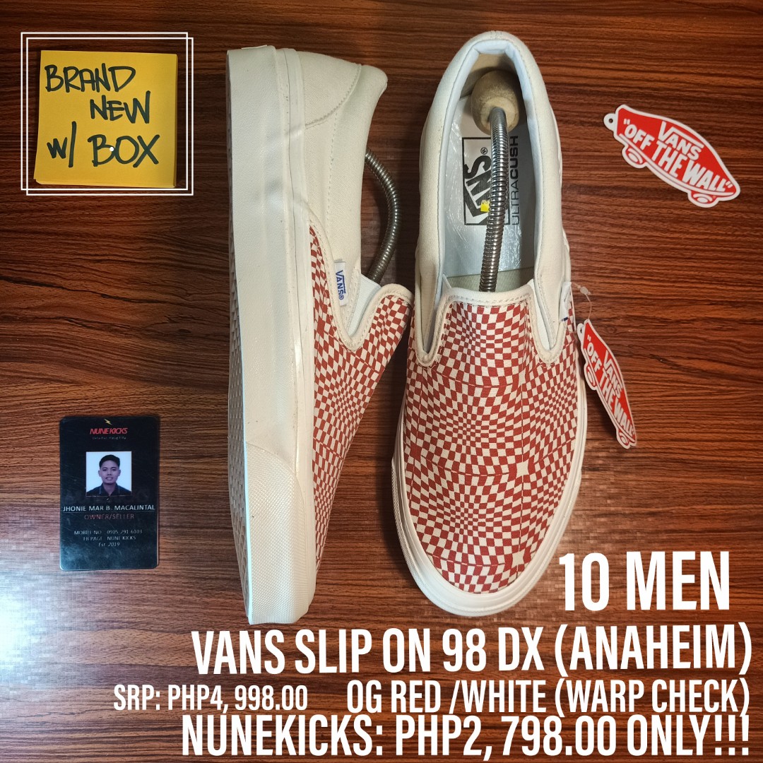 SLIP ON 98 DX ANAHEIM (WARP CHECK), Men's Fashion, Footwear, Sneakers Carousell