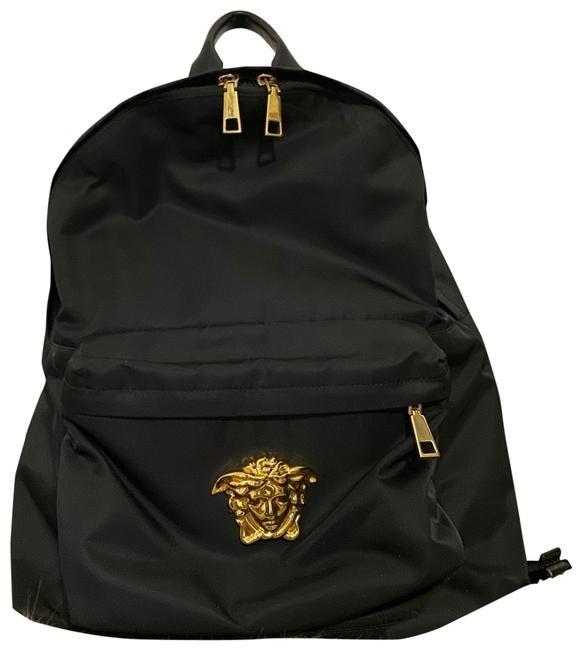 VERSACE PALAZZO GOLD MEDUSA HEAD NYLON BACKPACK