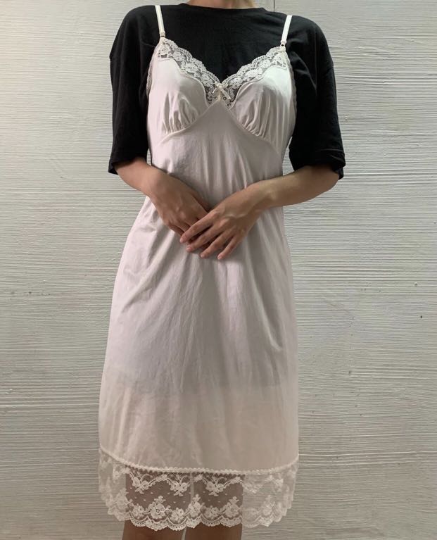 White cheap lace slip