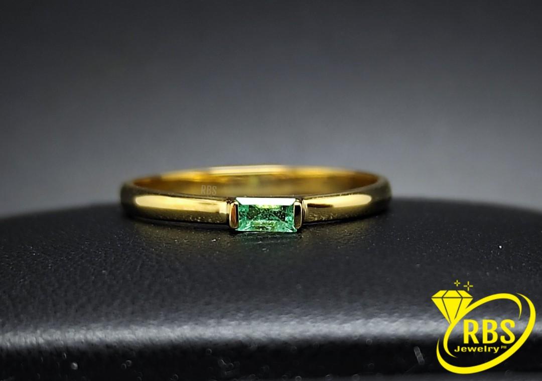 14k Colombian Emerald Dainty Gold Ring (Category: Rings) located in Manila. Submitted by rbsjewelry (Listing ID 1027124362, Image 1). Description: 14k Colombian Emerald Gold Ring - Made to Order - Baguette Cut Natural Emerald - Unoiled and Untreated - Earth-Mined, Origin: Colombia - Solid 14k Yellow Gold Setting - Available in Topaz, Peridot, Sphene - Demantoid, Rhodolite, Garnet, Citrine, Ruby, Sapphire, etc. - Natural Colored Gemstones * MTO - 