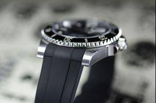[New Colours] 20mm Silicone Ribbed, Curved Ends Rubber Strap. Suitable for Rolex Submariner GMT Yatchmaster Explorer Diver