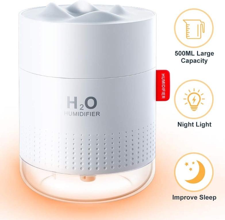 30 dB Quiet Air... 500ml Cool Mist Humidifiers Waterless Auto-Off