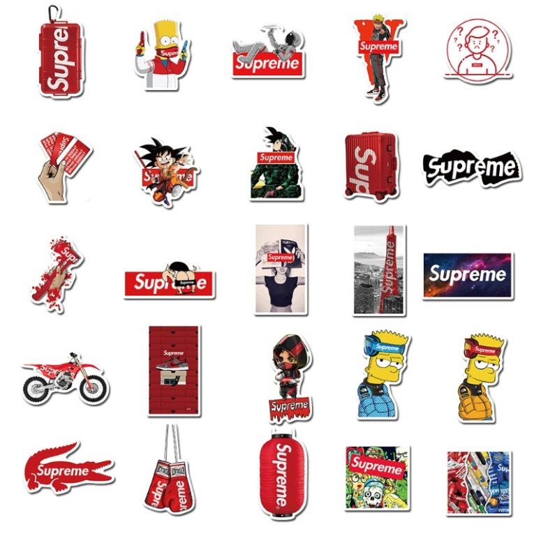 Supreme Logo Waterproof Skateboard Laptop Luggage Car Graffiti Sticker  Street Fashion Travel头盔防水箱贴 旅行箱行李箱贴A43