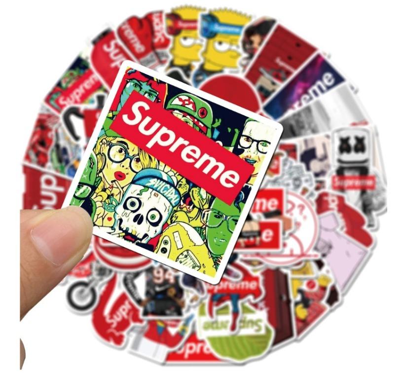 Supreme Logo Waterproof Skateboard Laptop Luggage Car Graffiti Sticker  Street Fashion Travel头盔防水箱贴 旅行箱行李箱贴A43