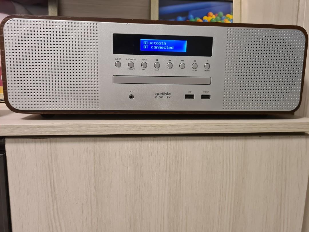 Bluetooth FM /& Digital Radio with Remote Control Wireless Charging /& USB Charging MP3 Playback AUDIBLE FIDELITY Complete Hi-Fi DAB//DAB+ Stereo System CD Player With Speakers