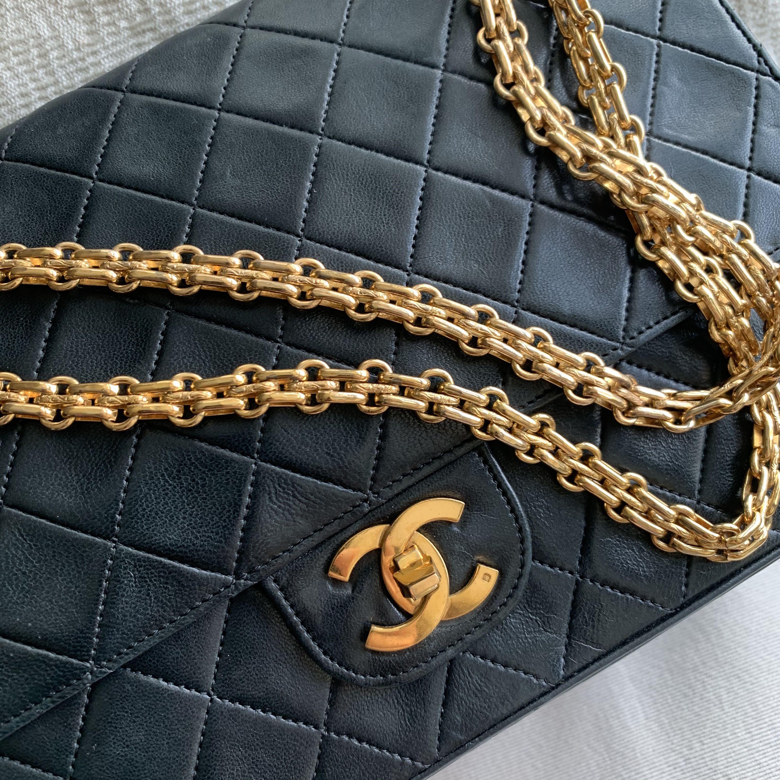 AUTHENTIC CHANEL 10.5" Classic Flap Bag with Mademoiselle Reissue Chain