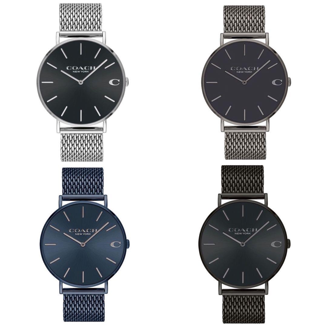 Authentic Coach Charles Stainless Steel Silver Black Grey Navyblue Men Watch Mesh Strap Men s Fashion Watches Accessories Watches on Carousell