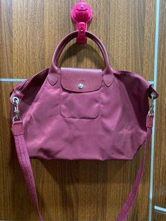 Authentic red le pliage neo long champ
