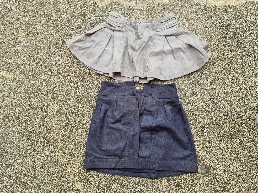 bcbg denim skirt