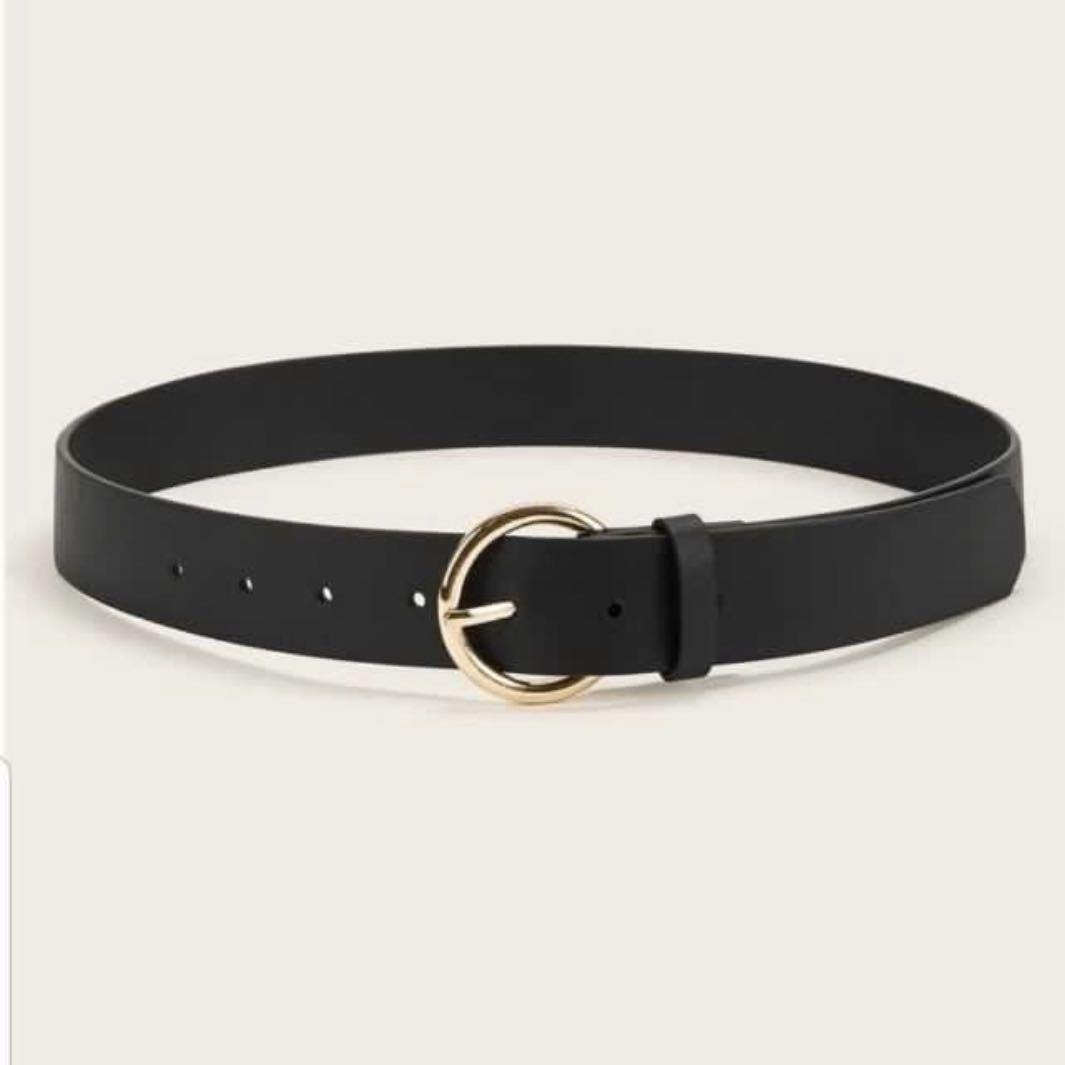 black belt gold circle buckle