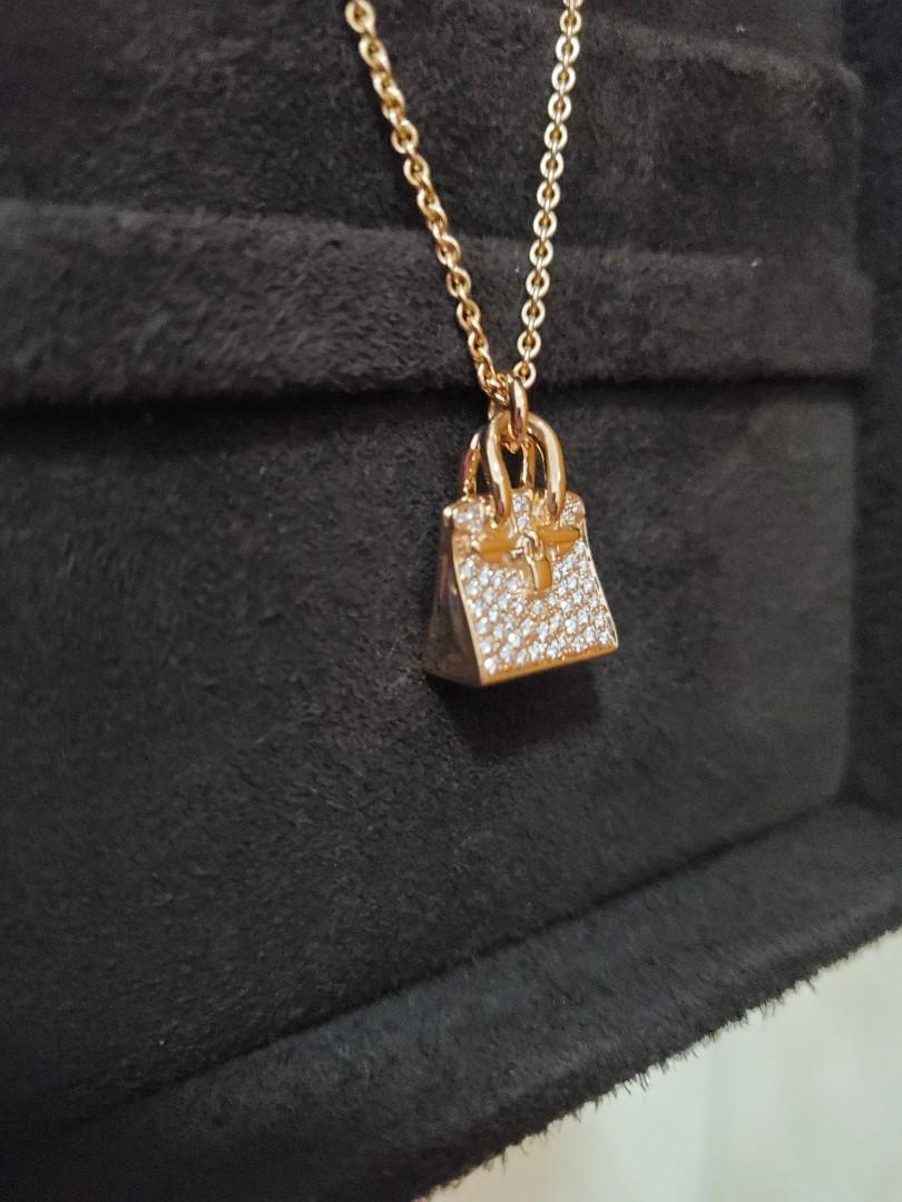 Hermes store bag necklace