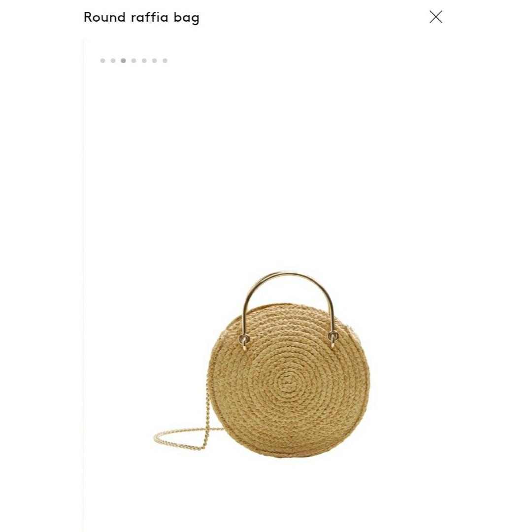 Mango round raffia bag deals