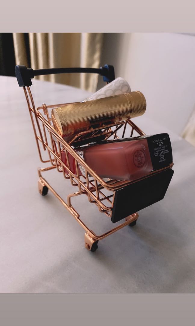 Bnib Rose Gold Make Up Trolley Storage Everything Else On Carousell