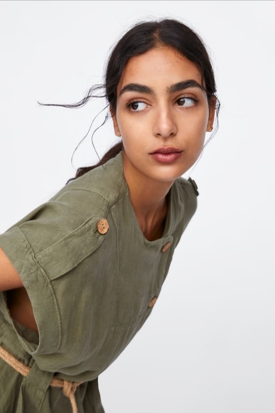 BNWT Zara Linen Dress with Rope Belt, Women's Fashion, Tops, Sleeveless