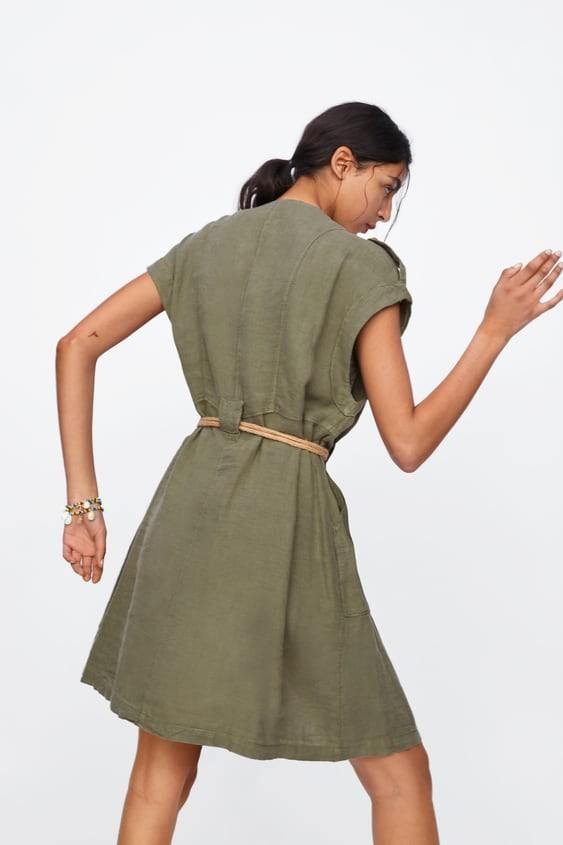 BNWT Zara Linen Dress with Rope Belt, Women's Fashion, Tops, Sleeveless