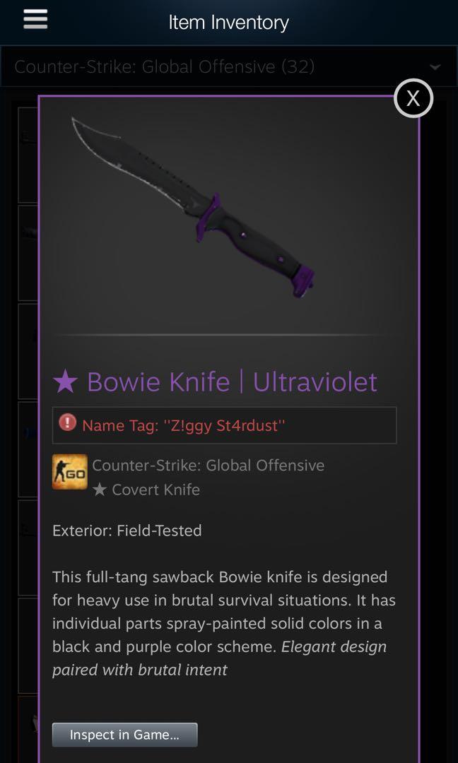 Bowie Knife Ultraviolet Video Gaming Others On Carousell - tang acc roblox