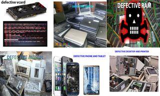 Buying all scrap or defectives laptop, desktop, ram, video card, cellphones, tablets, printer