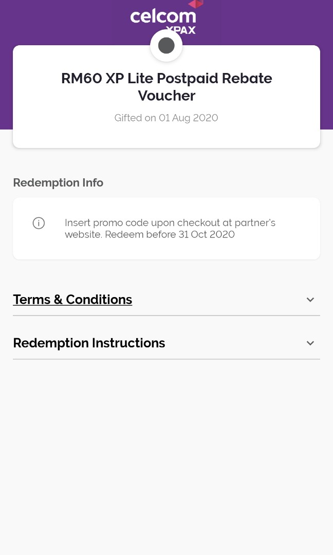 Celcom Rm60 Xp Lite Postpaid Rebate Voucher Tickets Vouchers Gift Cards Vouchers On Carousell