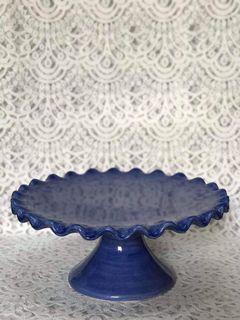Blue Swirl Ceramic Cake Stand