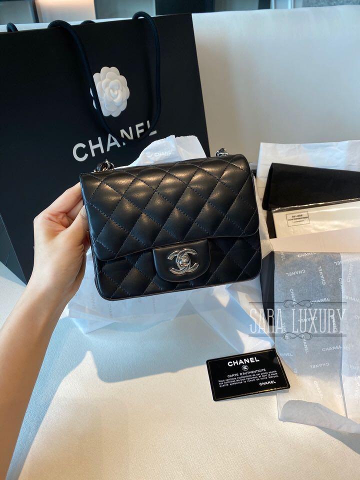 全新CHANEL方胖子斜揹袋A35200 Y04059 94305 Chanel Mini Square Flap Bag, 名牌, 手袋及銀包-  Carousell