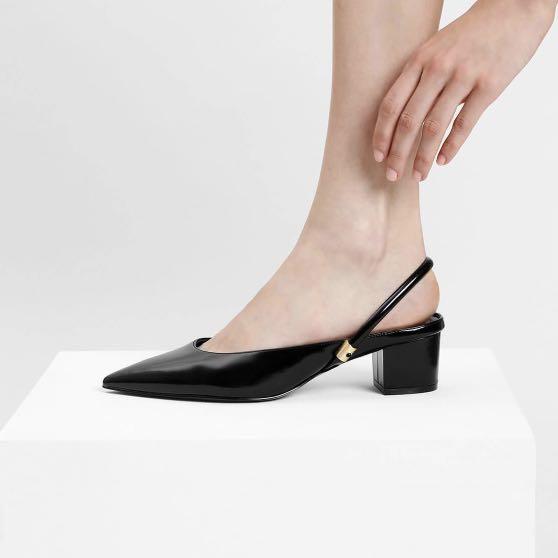 black low pump heels