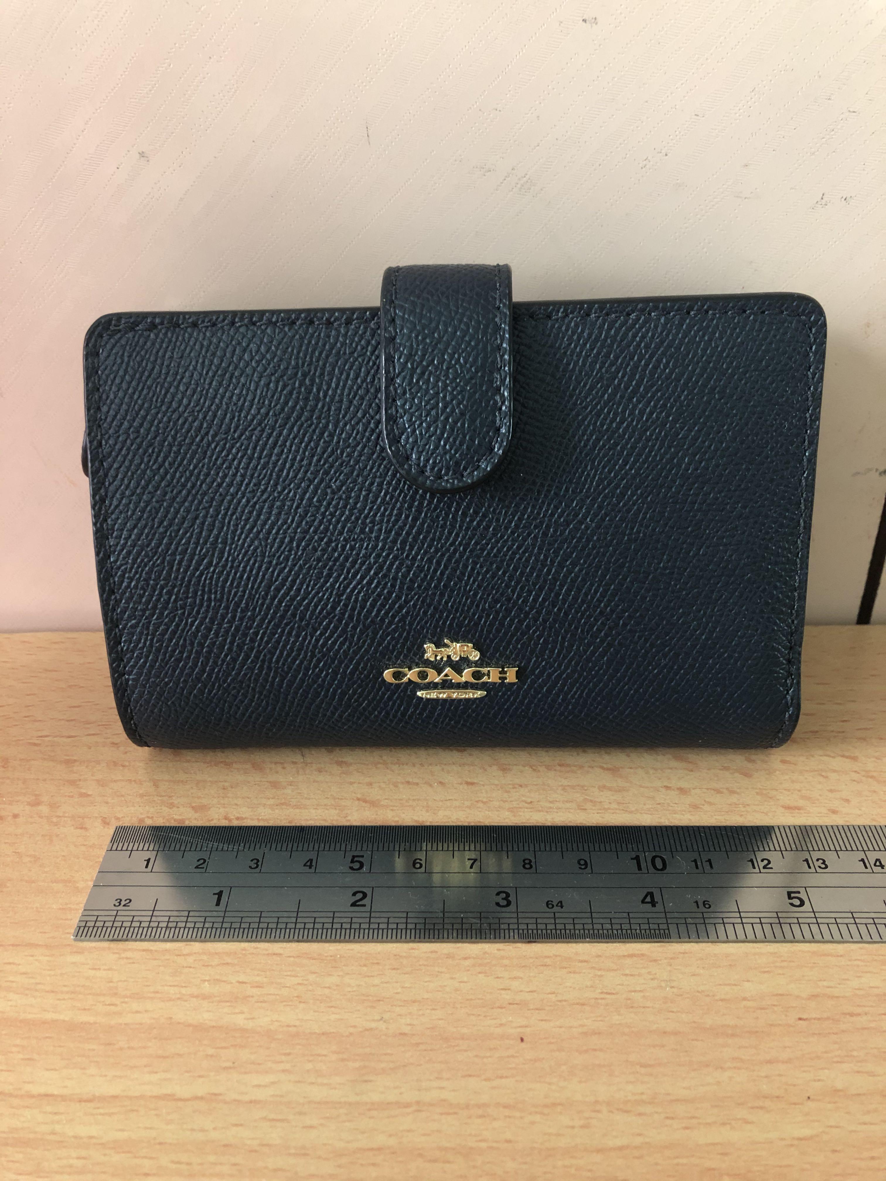 navy blue coach wallet