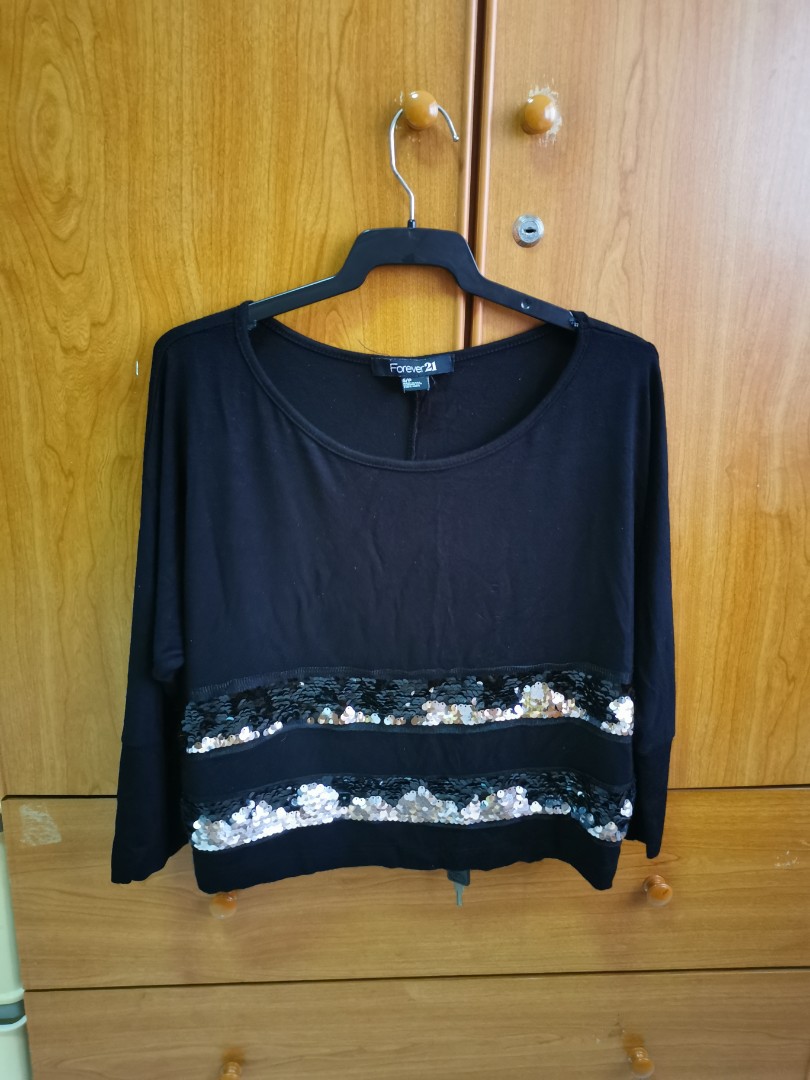 black sequin top forever 21