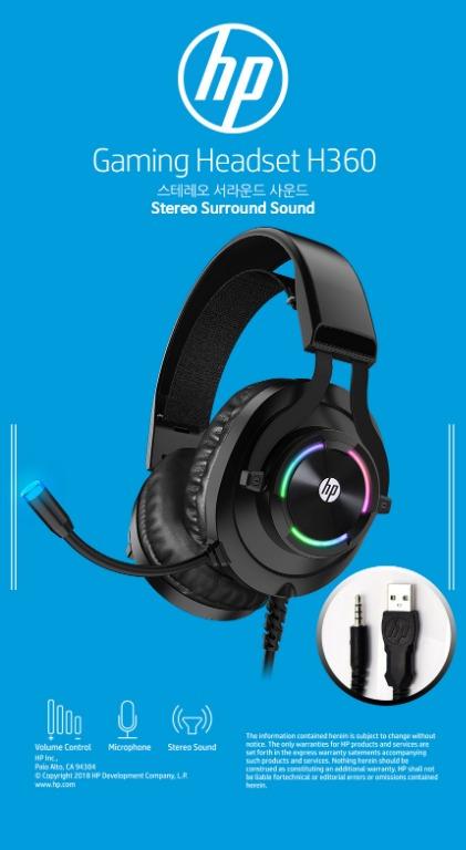 FREE DELIVERY HP H360 GS GAMING HEADSET RGB COMPONENT PERIPHERAL