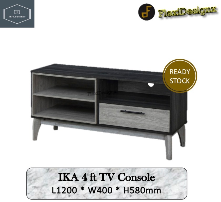 Free Delivery Ika 4ft Tv Console Living Room Cabinet Furniture Shelves Drawers On Carousell
