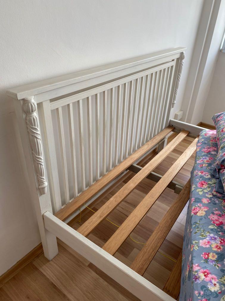 French style Queen bed frame and mattress, Furniture, Beds & Mattresses