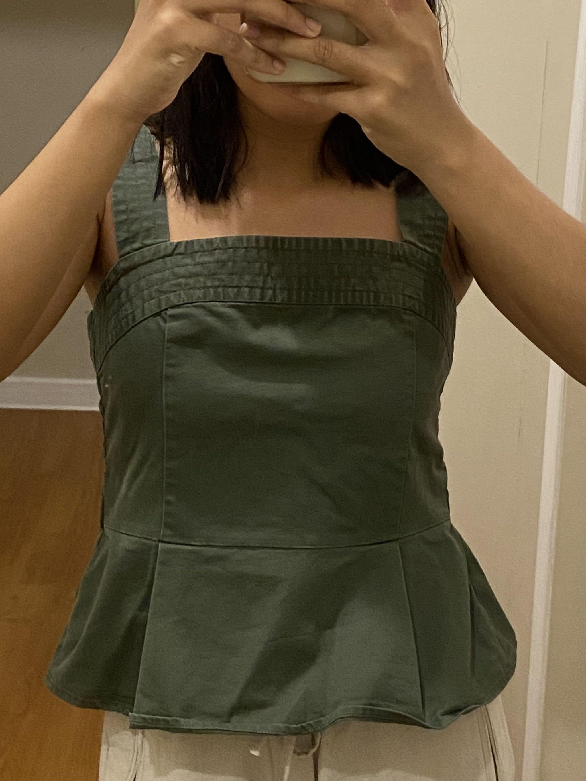 olive green peplum top