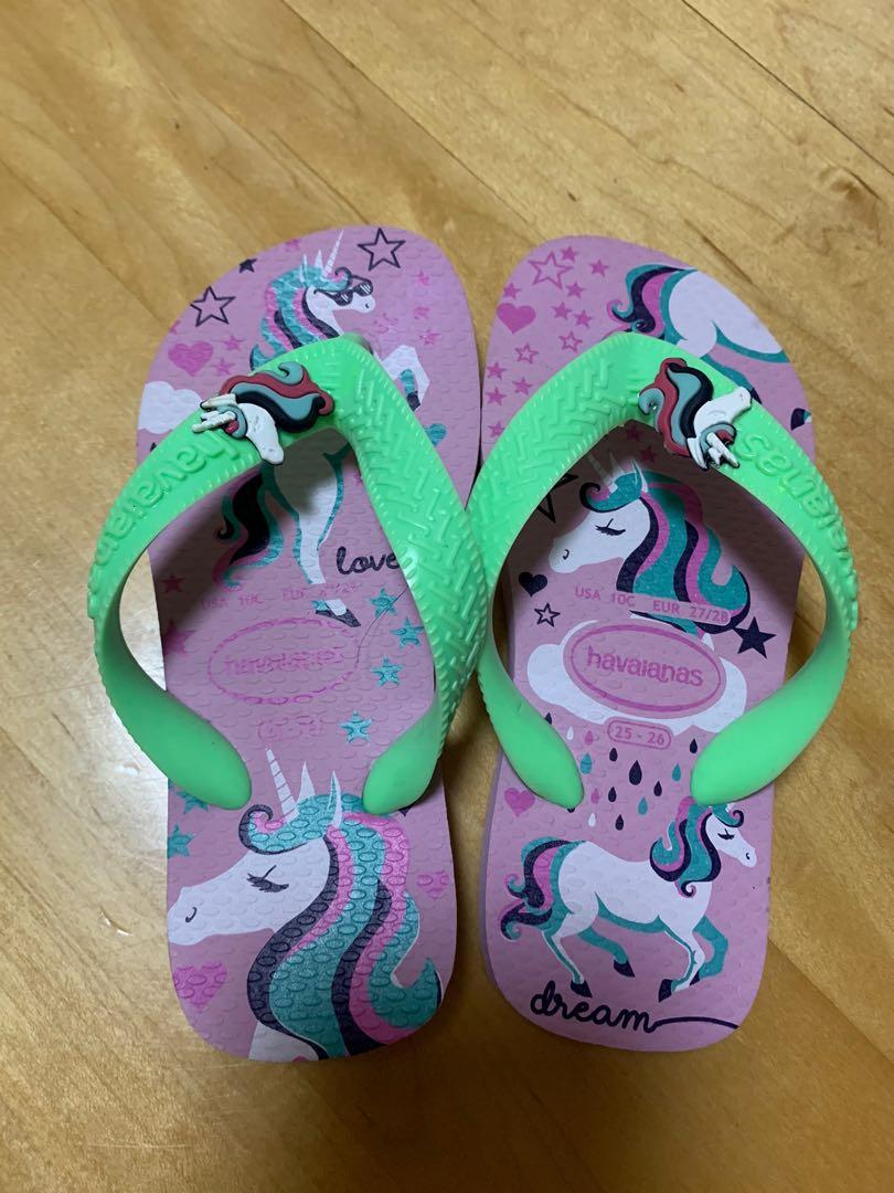 Havaianas unicorn flip flop for kid, 兒 