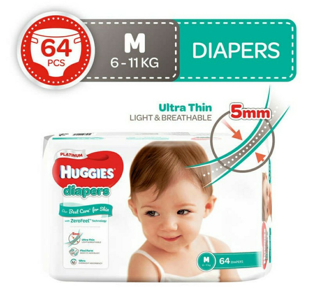 Huggies Platinum M Tape, Babies & Kids, Bathing & Changing, Diapers ...