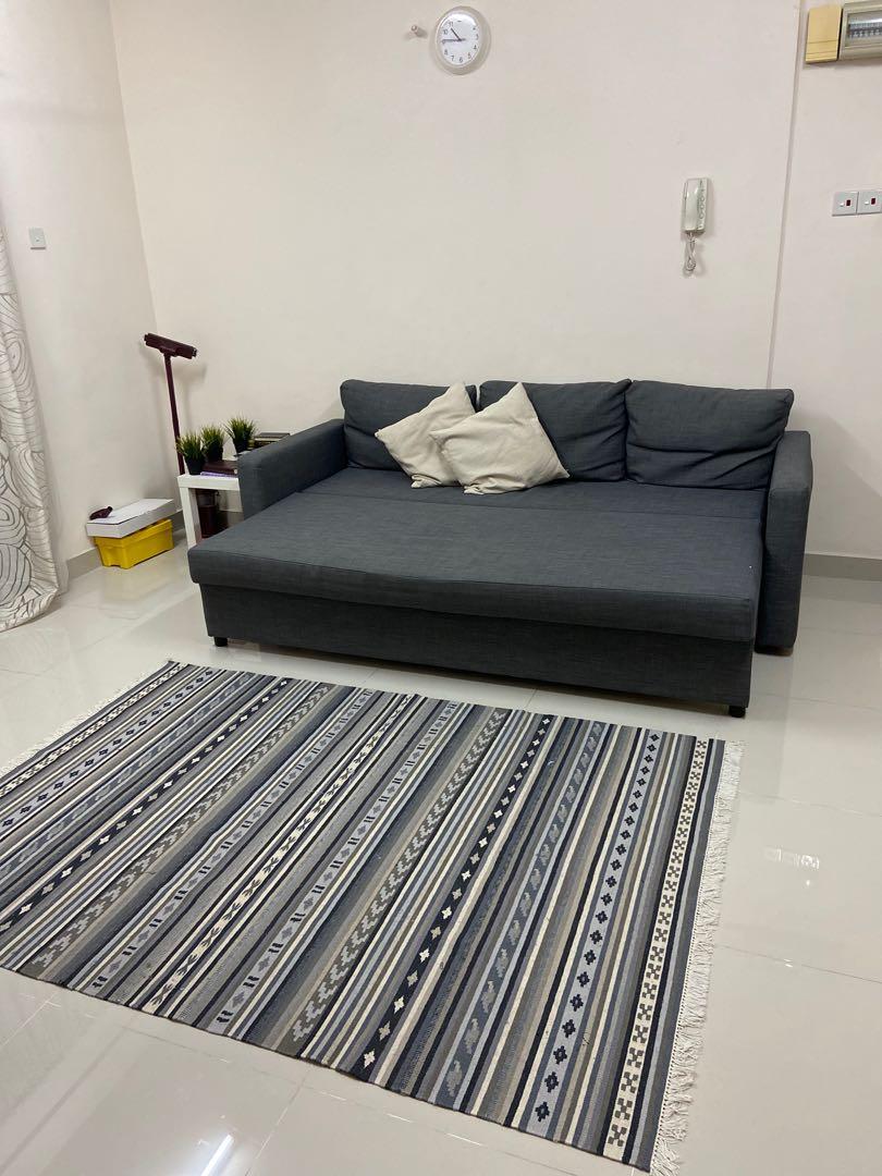 IKEA convertible sofa bed with storage, Furniture & Home Living