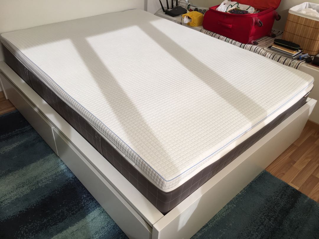 IKEA HOVAG Mattress 150x200 and KNAPSTAD Pad, Furniture & Home Living