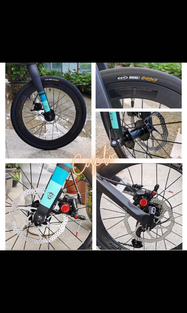 JAVA Aria Foldable Bike (Category: Bicycles) located in Singapore. Submitted by cyclobikes (Listing ID 1027112028, Image 4). Description: Visit www.cyclobikessg.com for more details. Follow us on instagram @cyclo_sg! JAVA Aria Carbon Fibre Foldable Bike 🏅Limited Local Warranty 🎁FREE Installation ——————————————————————————- 🚴‍♂️20 Inch/18 Speed Shimano Sora - $1250 ——————————————————————————- 🔥Sizes: 20 Inch 🔥Colours: BlackBlue, BlackRed ————
