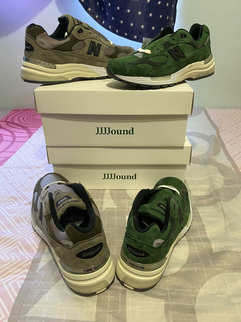 JJJJound X New Balance 992 Green/ Grey, Men's Fashion, Footwear 