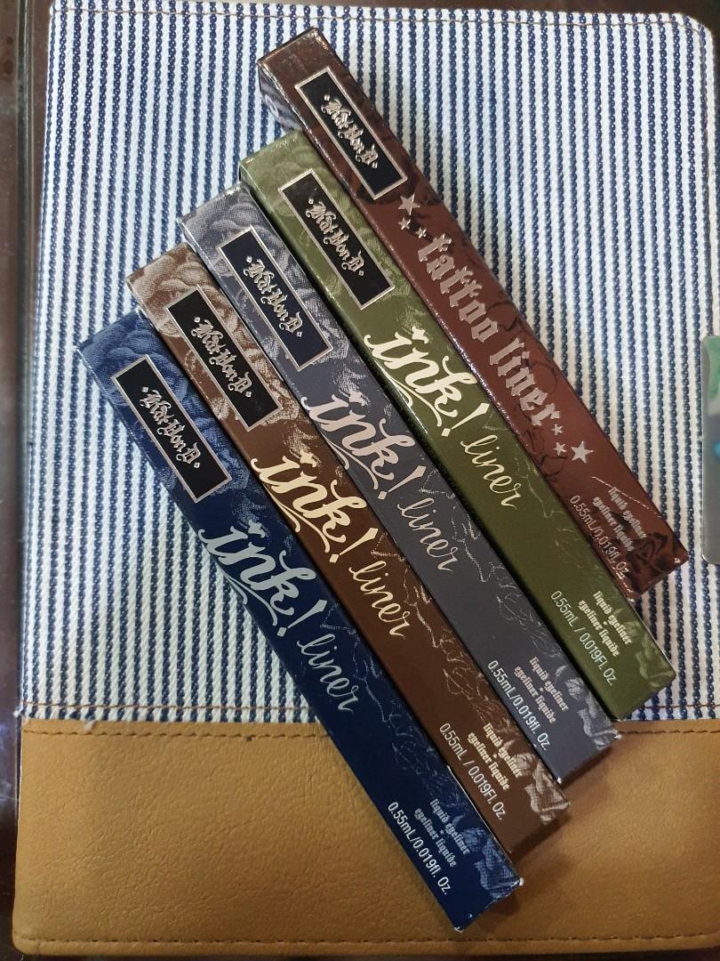 Kat Von D Ink Liners (Category: Makeup) located in San Juan City. Submitted by soleil.18 (Listing ID 1026993391, Image 1). Description: Items are all authentic Kat Von D Ink Liners: Woolf Bukowski Hemingway Baudelaire Kat Von D Tattoo Liner: Mad Max Brown Payment via BPI.