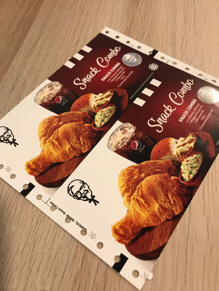 KFC Voucher (Snack Combo), Tickets & Vouchers, Vouchers on Carousell