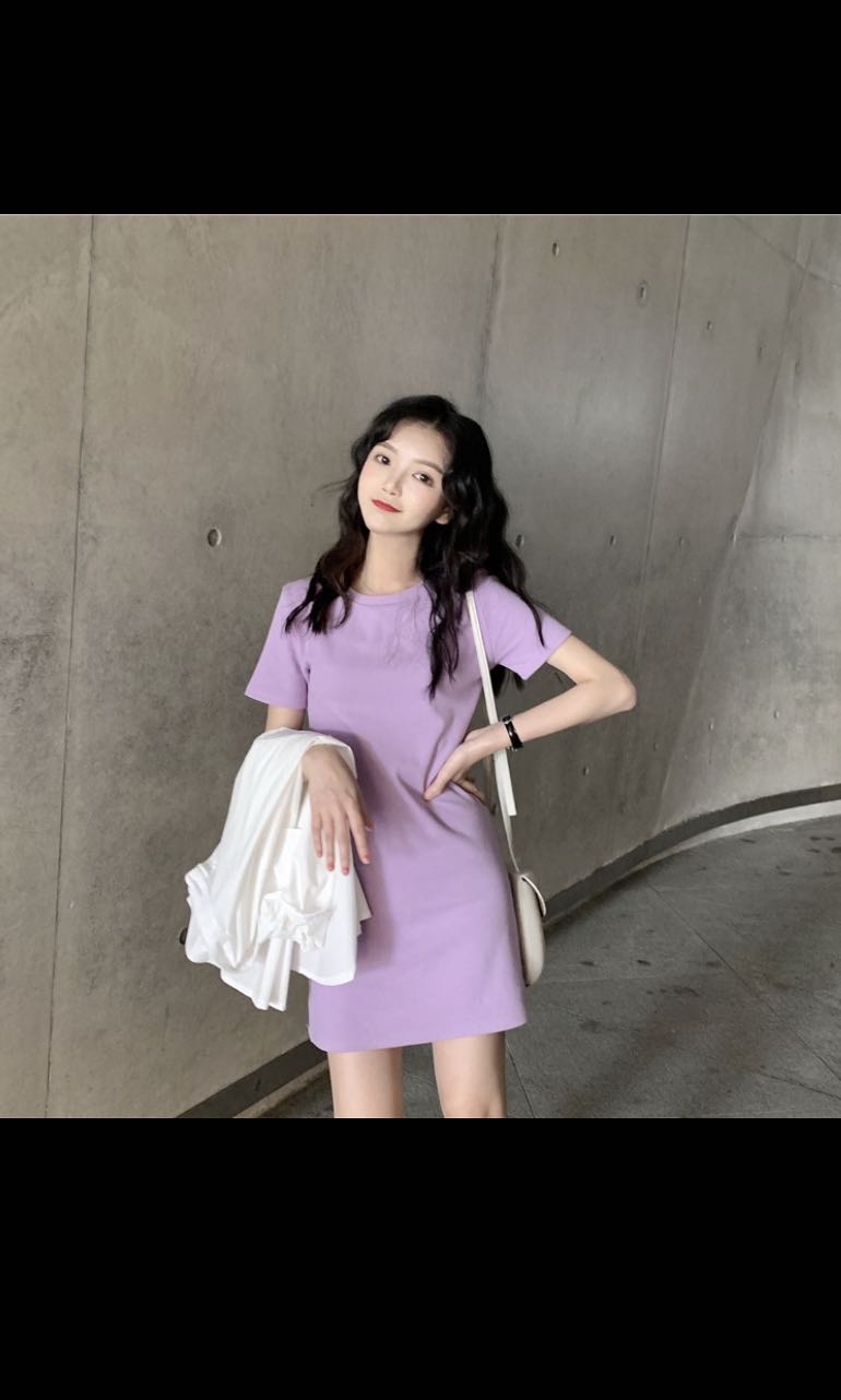 Purple dress korean clearance
